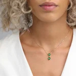 ⁦שרשרת כסף JETEM תליון שתי טיפות⁩ – תמונה ⁦3⁩