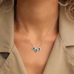 ⁦שרשרת כסף עם תליון טיפות⁩ – תמונה ⁦5⁩