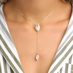 ⁦שרשרת כסף עניבה טיפה⁩ – תמונה ⁦2⁩