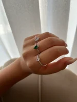 ⁦טבעת כסף  משובצת אבני זירקון - דגם "Lumière" 💎⁩ – תמונה ⁦5⁩