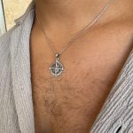 ⁦שרשרת כסף מצפן⁩ – תמונה ⁦2⁩