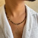 ⁦שרשרת לגבר חרוזים עין הנמר⁩ – תמונה ⁦4⁩