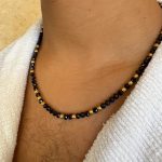 ⁦שרשרת לגבר חרוזים עין הנמר⁩ – תמונה ⁦5⁩