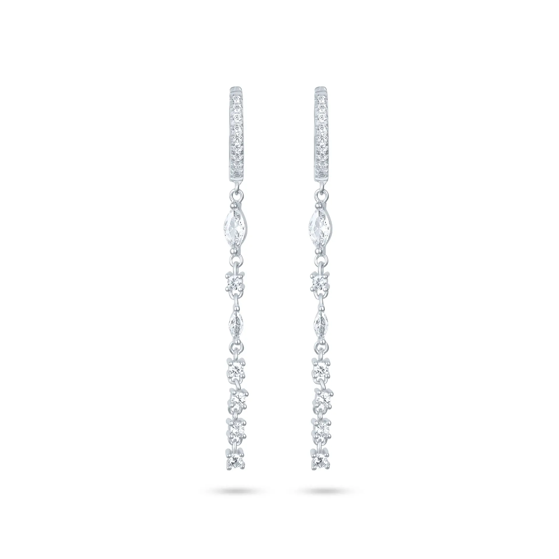 JETEM-Earing-silver-20.webp עגיל כסף חישוק טניס נופל – תמונה 1