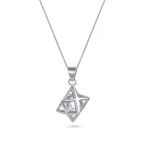 שרשרת כסף 925  תליון מגן דוד גאומטרי בתלת-ממד