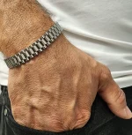 ⁦צמיד סטיל חוליות דק לגבר JBM1001 JETEM⁩ – תמונה ⁦2⁩